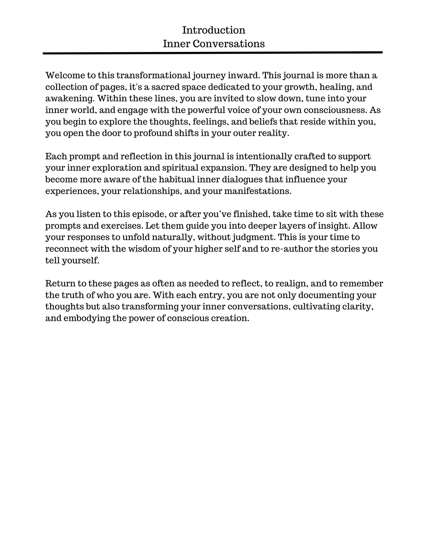 Inner Conversations: Self-Reflection Workbook