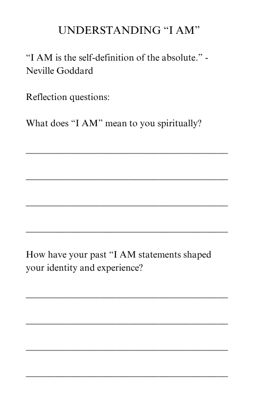 The Hidden Power of I AM Workbook