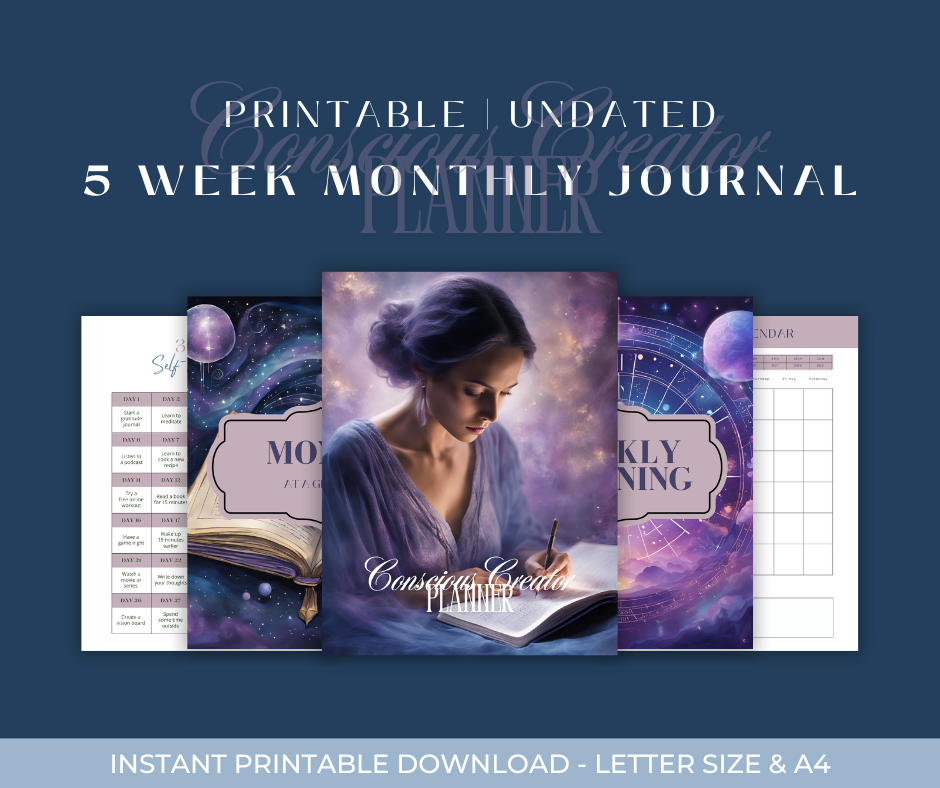 The Conscious Creator Planner - Divine Feminine Edition - Thirty-One Day Digital Planner