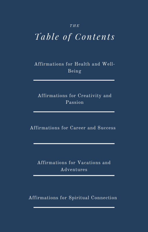 Affirmations for Health, Wealth, Career, Love, Adventure, and More